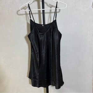 Elegant Women’s Black Satin Slip Dress Small